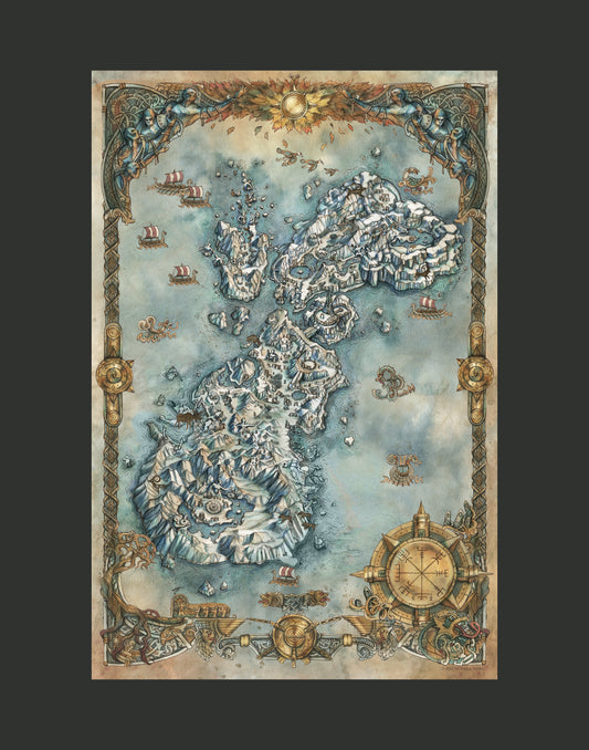 Praey for the Gods Game Map 8" x 12"
